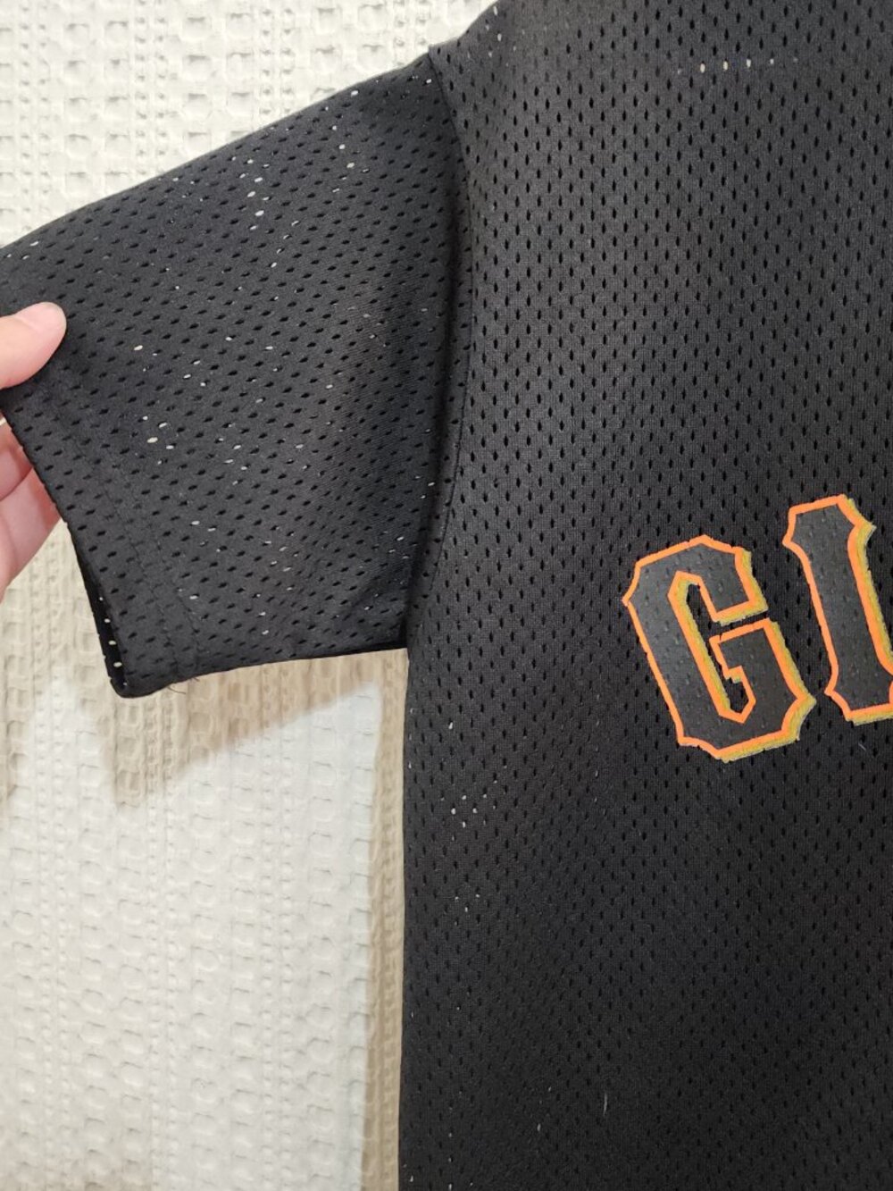 Vintage San Francisco Giants Jersey Majestic Black Mesh MLB Button Up Size Small - Picture 8 of 14